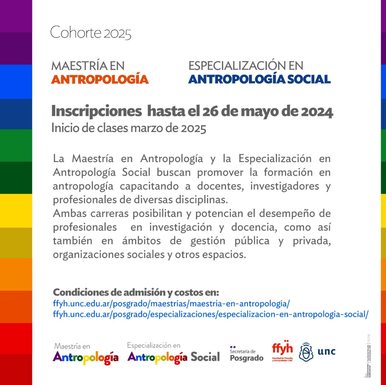 Inscripciones abiertas | Maestría en Antropología y  Especialización en Antropología Social | Cohorte 2025