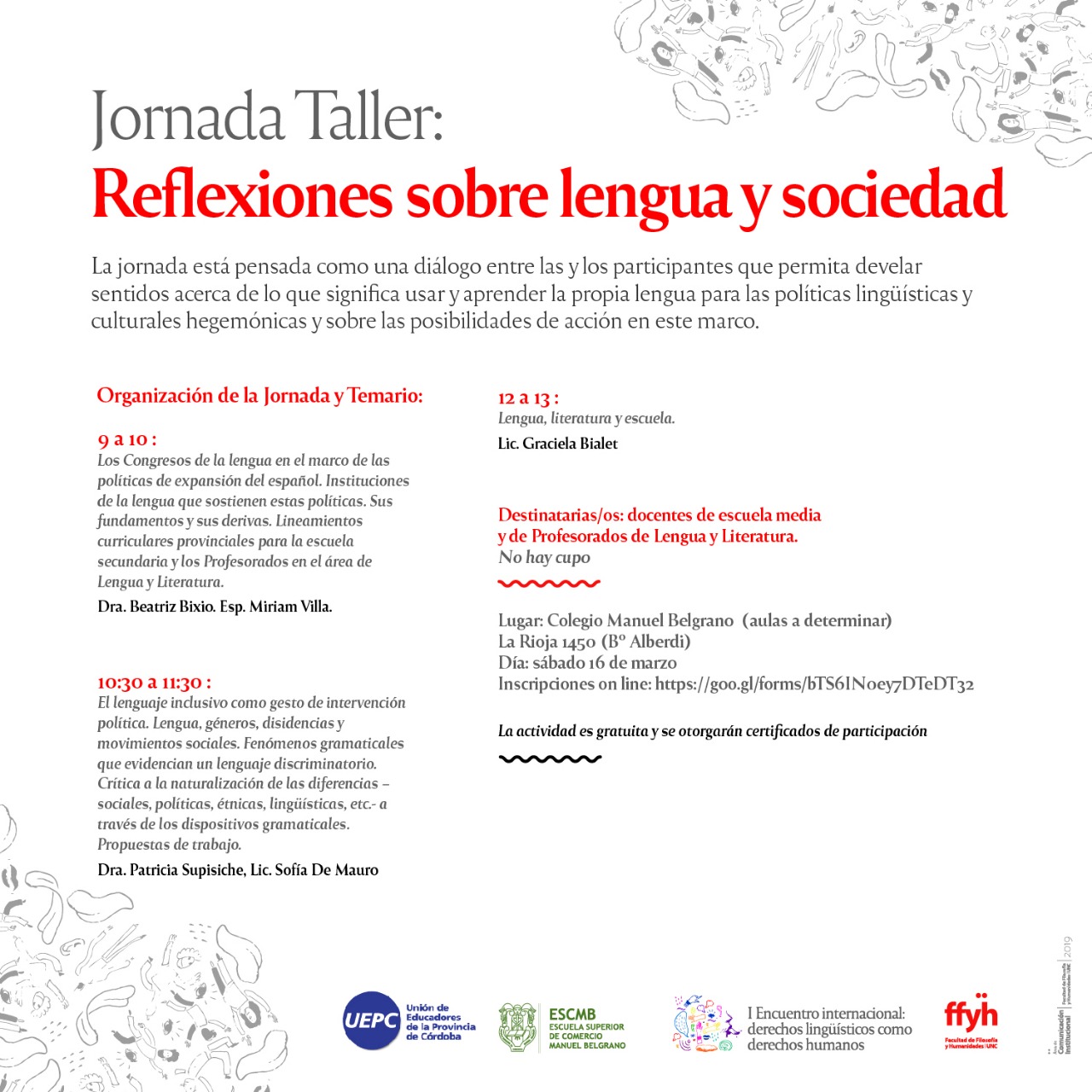 Jornada Taller: Reflexiones sobre lengua y sociedad