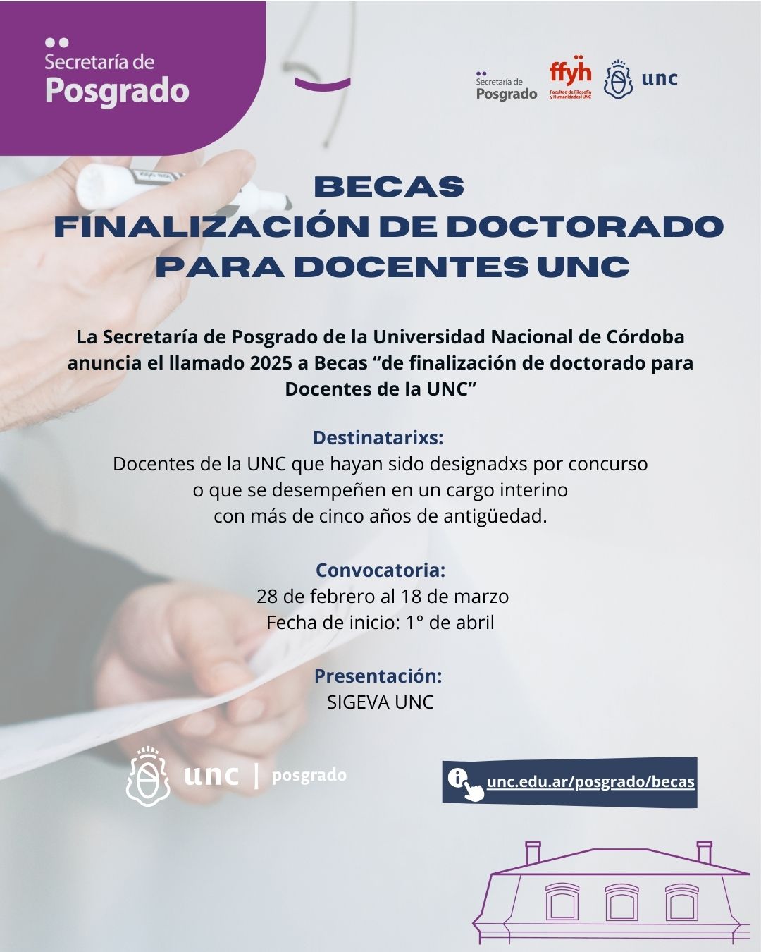 Becas para Docentes UNC 2025 – Secretaría de Posgrado