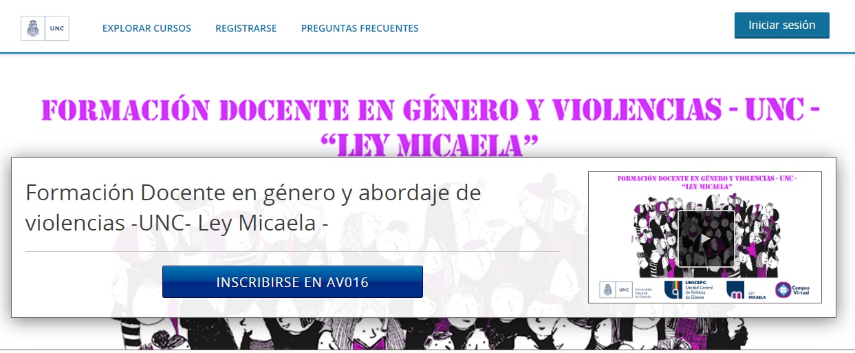 Curso Virtual de Ley Micaela para Docentes y Nodocentes