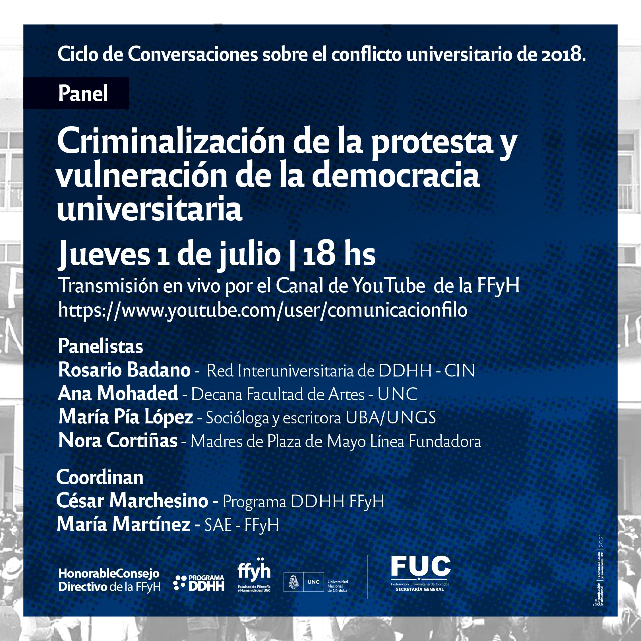 “Criminalización de la protesta y vulneración de la democracia universitaria”