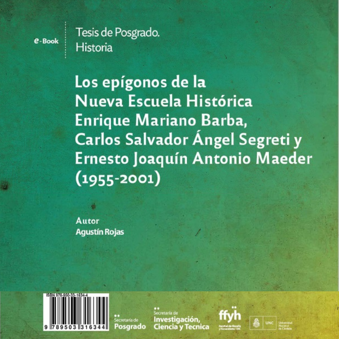 Nueva publicación de la serie TESIS DE POSGRADO: Los epígonos de la Nueva Escuela Histórica