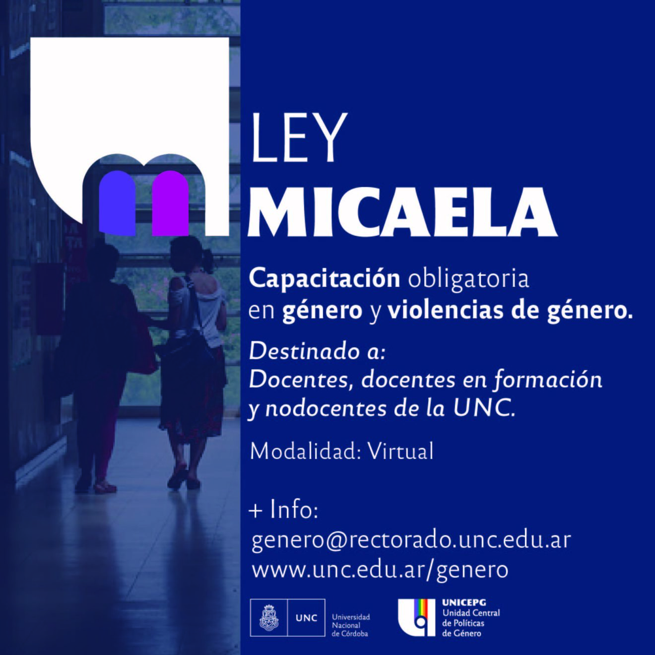 Prórroga Cursos Ley Micaela en la UNC | 2° edición