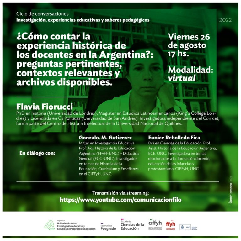 Conversatorio ¿Cómo contar la experiencia histórica de los docentes en la Argentina?: preguntas pertinentes, contextos relevantes y archivos disponibles