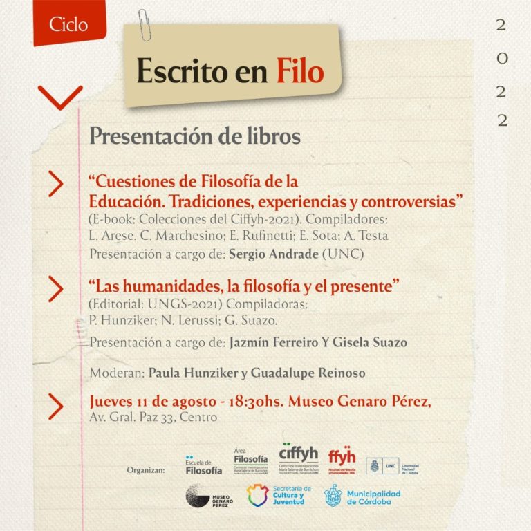 Segunda presentación de libros del Ciclo "Escrito en Filo" 2022