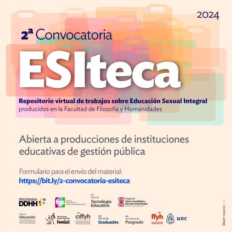 Segunda convocatoria para la ESIteca, el repositorio virtual de trabajos sobre Educación Sexual Integral producidos en la FFyH