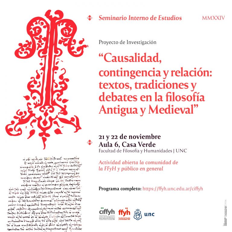 Seminario Interno de Estudios “Causalidad, contingencia y relación: textos, tradiciones y debates en la filosofía Antigua y Medieval”